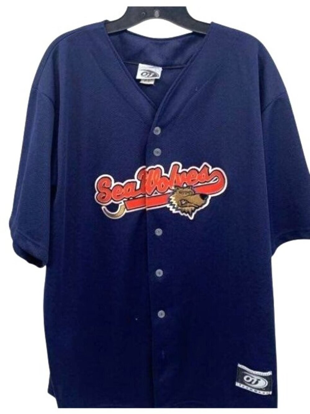 Mississippi Seawolves Hockey OT Sports Blue Button Front XXL Jersey Vintage
